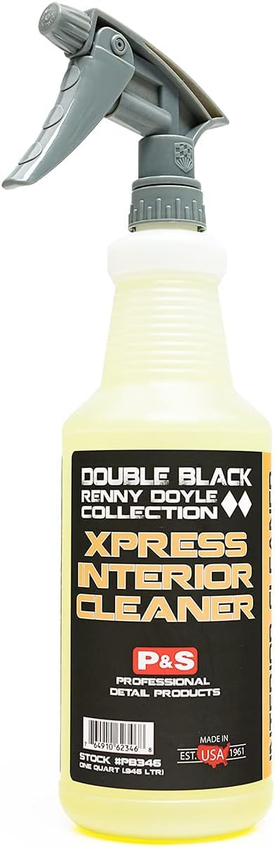 P & S Professional Detail Products Xpress Interior Cleaner – Safe for Leather, Vinyl, Plastic & More, Removes Dirt, Grease & Oil, No Residue, Fresh Scent, No Dilution Needed - 16 oz Spray