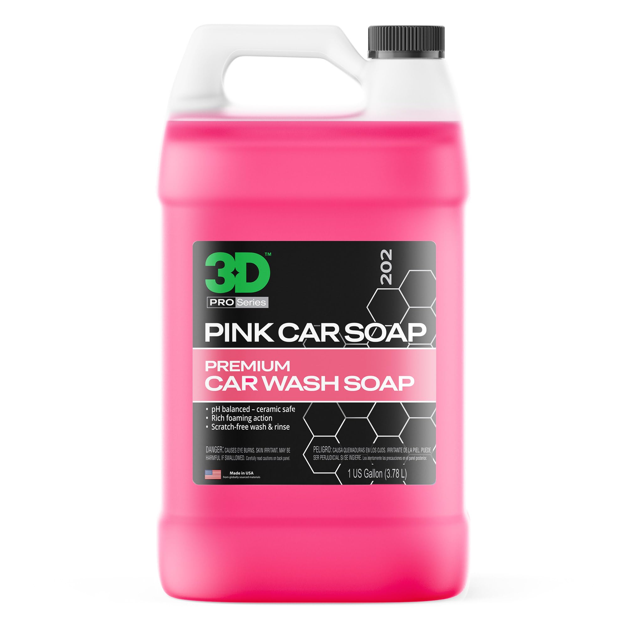 3D Pink Car Soap – 16 oz |pH Neutral Car Wash Soap with High Suds & Cherry Scent | Scratch-Free, High Gloss Shine | Safe on Wax & Sealants | Weekly Car Care