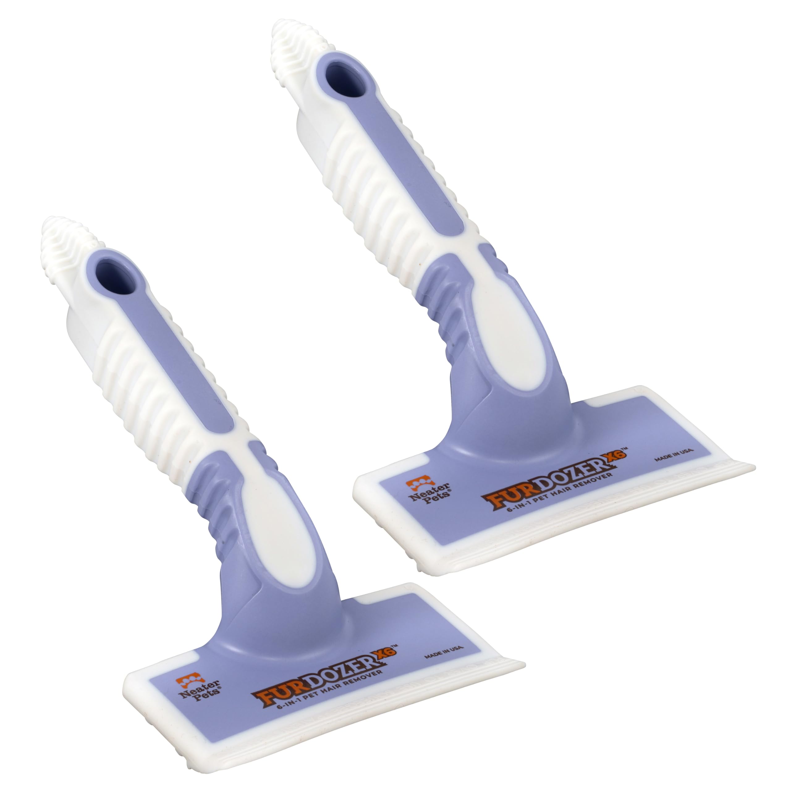 FurDozer X3 PRO Pet Hair Remover & Auto Detailing Tool - Cat & Dog Hair Remover for Carpets, Car Interiors, Couches, Bedding, & Furniture - Reusable Pet Hair Removal Tool for Fur & Lint, 5" (2-Pack)
