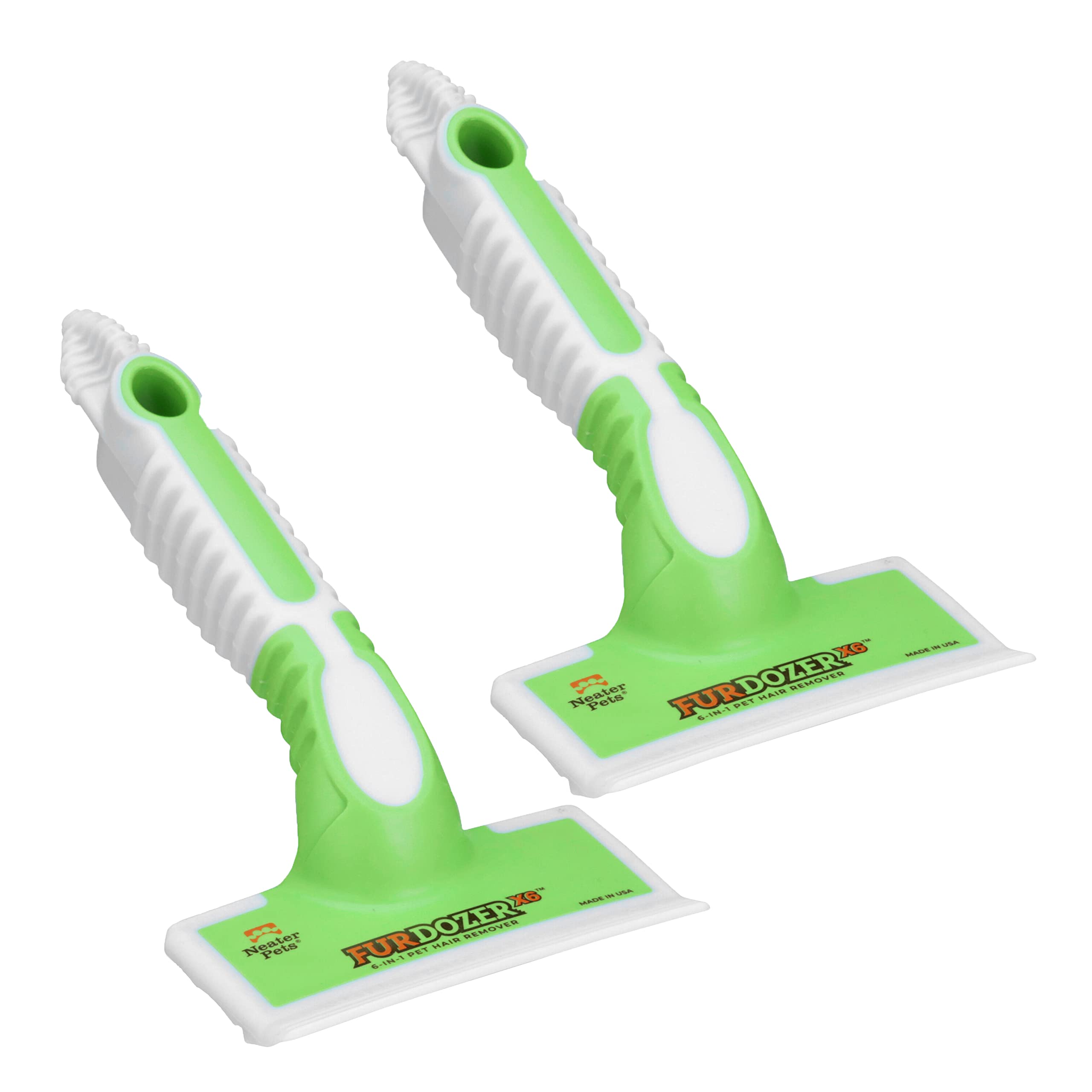 FurDozer X3 PRO Pet Hair Remover & Auto Detailing Tool - Cat & Dog Hair Remover for Carpets, Car Interiors, Couches, Bedding, & Furniture - Reusable Pet Hair Removal Tool for Fur & Lint, 5" (2-Pack)