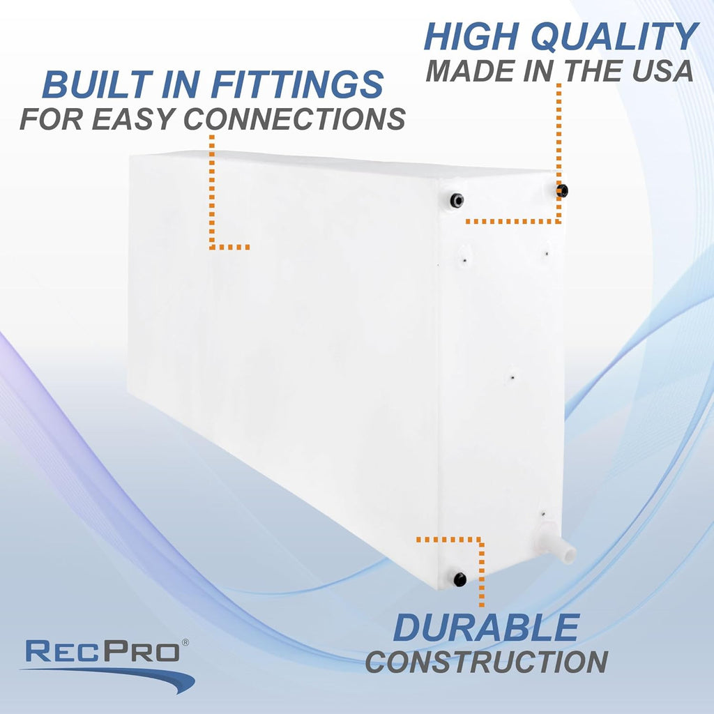 RecPro RV Fresh Water Tank 100 Gallon for Drinking and Potable Water | Fresh or Gray Water Plastic Storage | Made in America