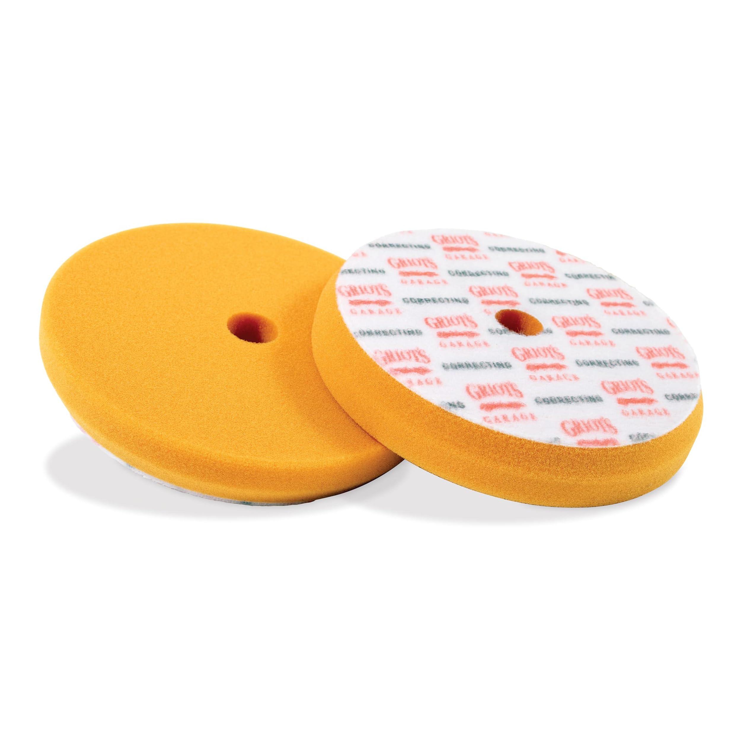 Griot's Garage Orange Foam Correcting Pads for Car Polishing and Detailing, Removes Light to Moderate Paint Defects, Durable, Machine-Washable, 10516, 5.5", Set of 2