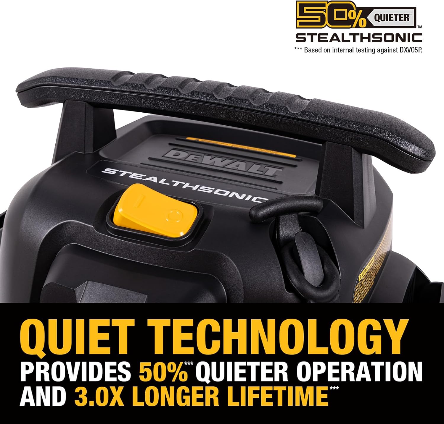 DEWALT 5 Gallon STEALTHSONIC Shop Vacuum Wet and Dry, Powerful Suction & Portable Shop Vac with Attachments, Ultra Quiet Wet Dry Vac for Home, Garage, Car, Workshop, Jobsite, DXV05P-QT, 4 Peak HP