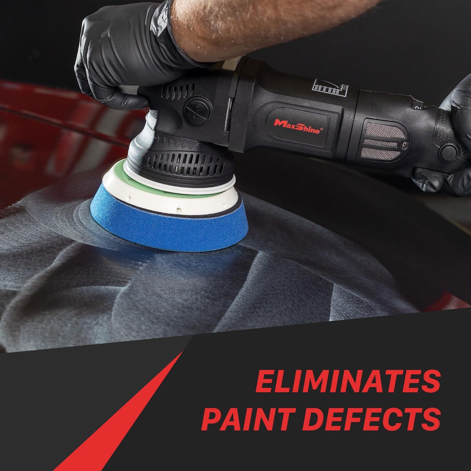 Maxshine M15 Pro Dual Action Polisher | 15mm Throw, 5" Backing Plate, 1000W, Black | Variable Speed, Ergonomic Grip, Low Vibration | For Car Detailing and Paint Correction