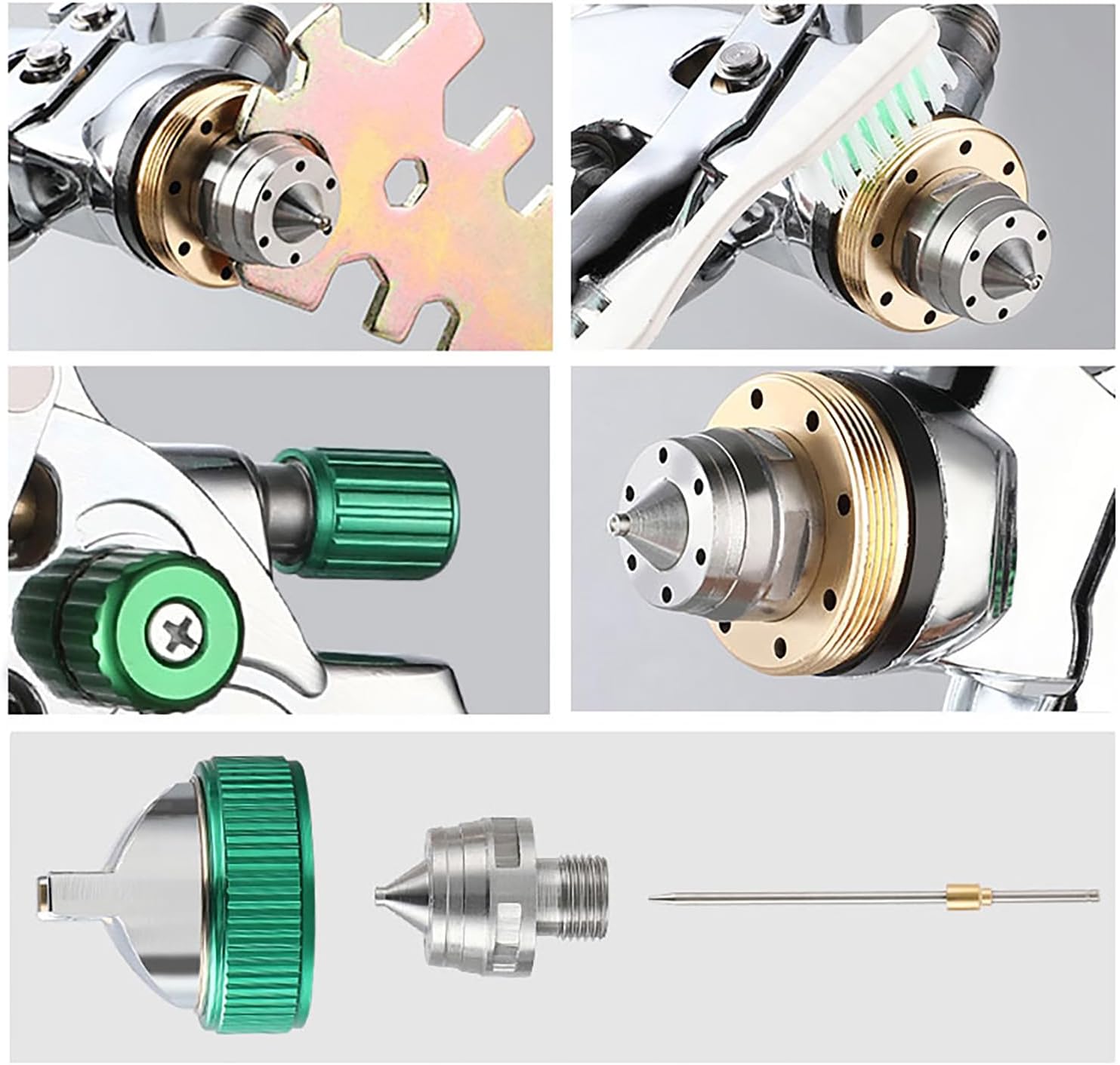 Professional HVLP Spray Gun Set Gravity Feed Air Spray Gun with 1.4, 1.7, 2.0mm Nozzles 20oz 600cc with Gauge for Auto Paint, Primer, Clear/Top Coat & Touch-Up (Not Suitable for Latex Paint)