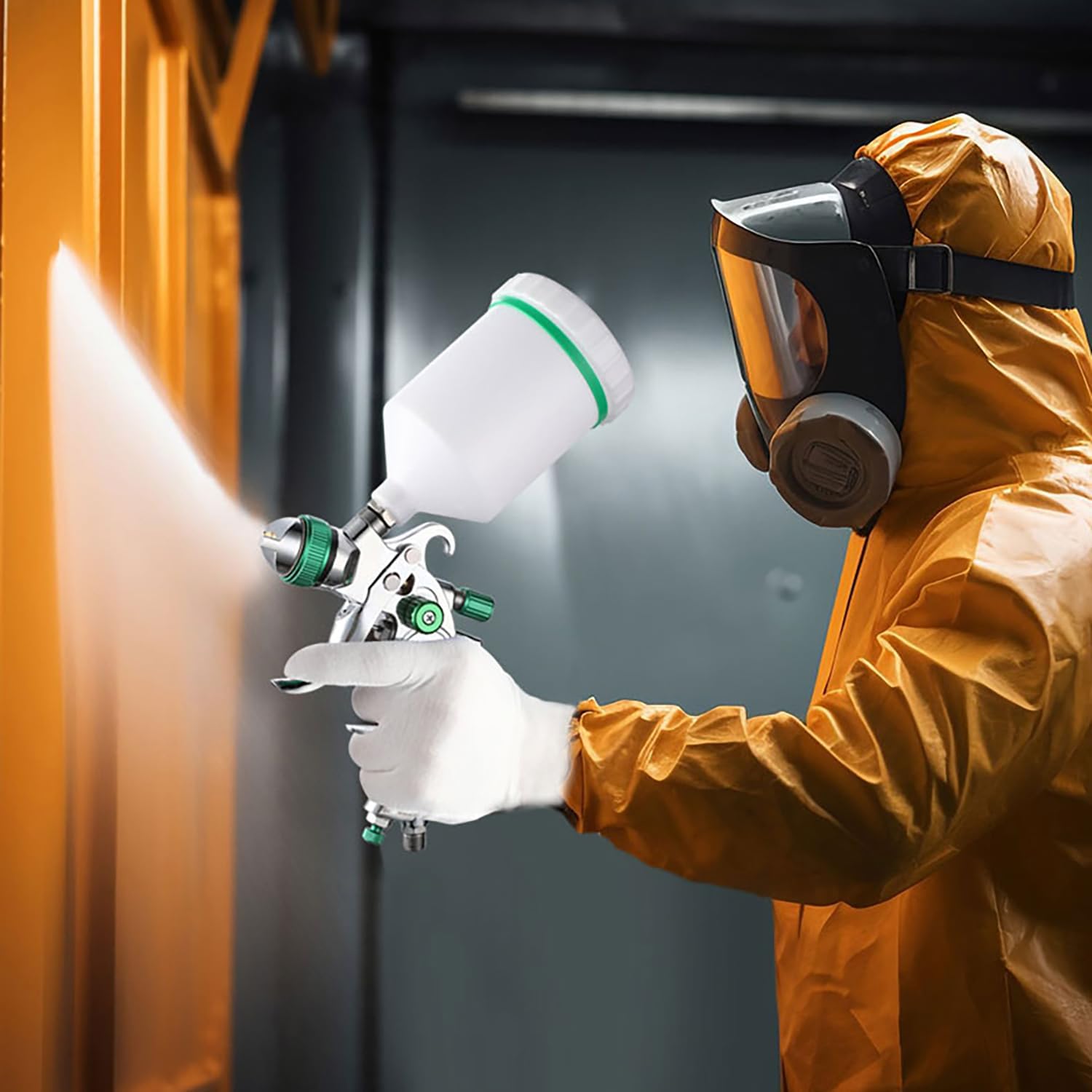 Professional HVLP Spray Gun Set Gravity Feed Air Spray Gun with 1.4, 1.7, 2.0mm Nozzles 20oz 600cc with Gauge for Auto Paint, Primer, Clear/Top Coat & Touch-Up (Not Suitable for Latex Paint)